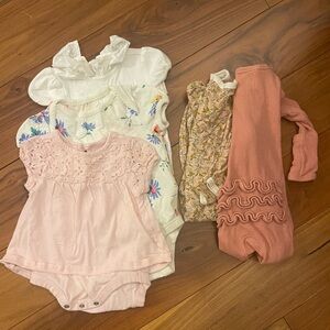 6 piece bundle - 3 onesies, 2 footies, 1 snap romper - 3-6 month summer bundle!